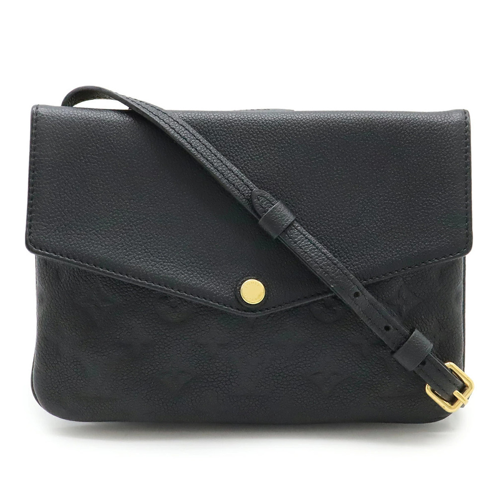 LOUIS VUITTON Monogram Empreinte Twice Shoulder Bag Pochette Noir Black